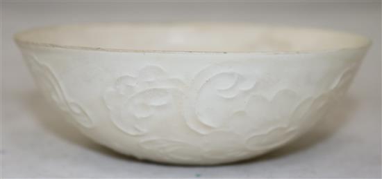 Two Chinese Ding-type cream coloured vessels, 11.5cm and 13.3cm